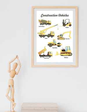 Construction Vehicles Poster (PDF file only)