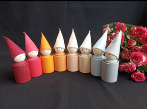 Peg Dolls with Matching Cups