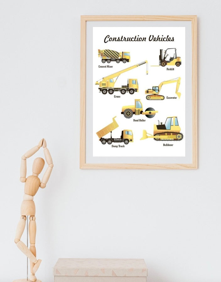 Construction Vehicles Poster (PDF file only)