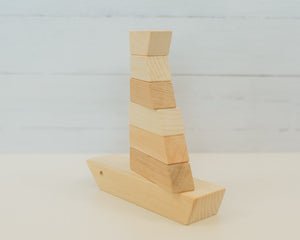 Wooden Toy Stacker Boat
