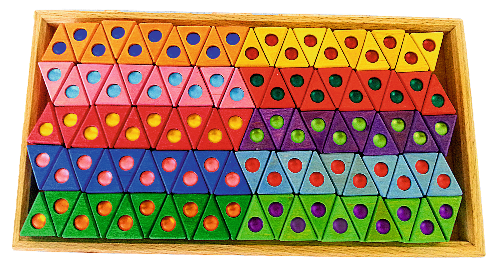 Colored Bauspiel Triangles 100pc